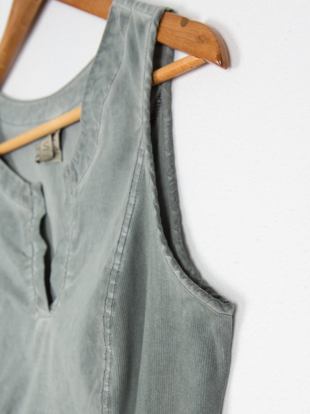 XCVI Washed Gray Cotton Ruched Side Sleeveless Dress Medium Y2K Cargo M - Picture 5 of 12